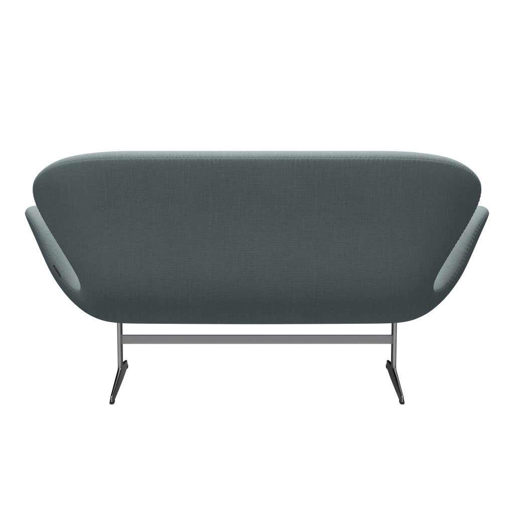 Fritz Hansen Svan soffa 2-person, satin polerad aluminium/fiord grön/blå/sten