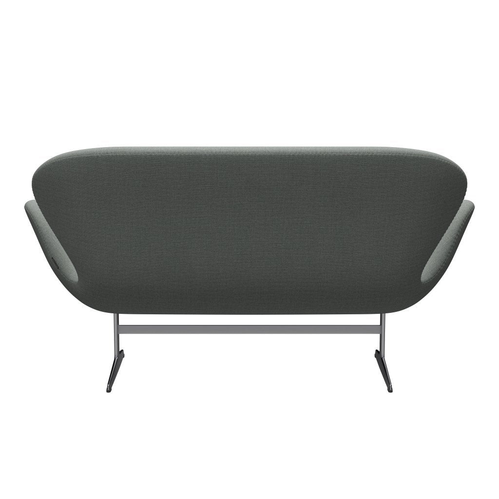 Fritz Hansen Svan soffa 2-sits, satin polerad aluminium/fiord midgrå multi