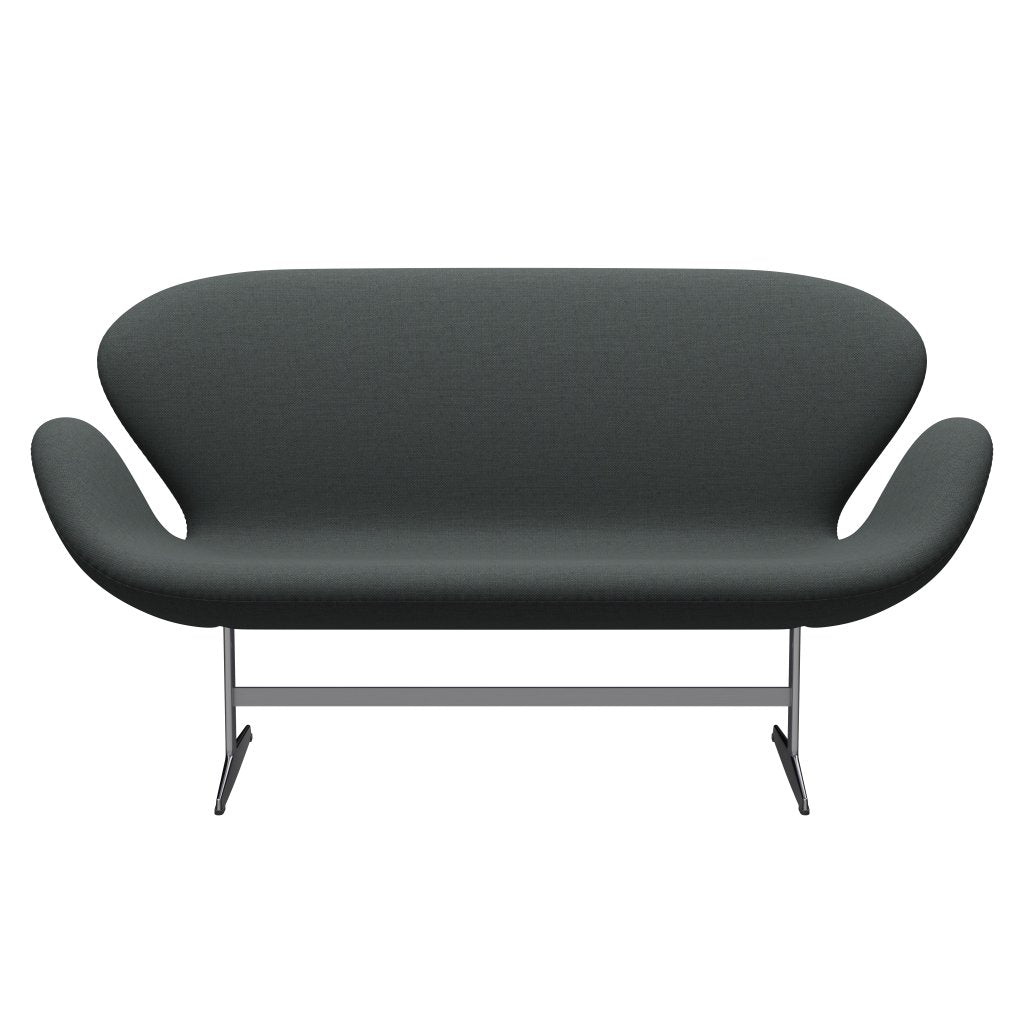Fritz Hansen Svan soffa 2-person, satin polerad aluminium/ fiord midgrå/ mörkgrå
