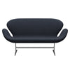 Fritz Hansen Svan soffa 2-sits, satin polerad aluminium/fiord midnatt blå