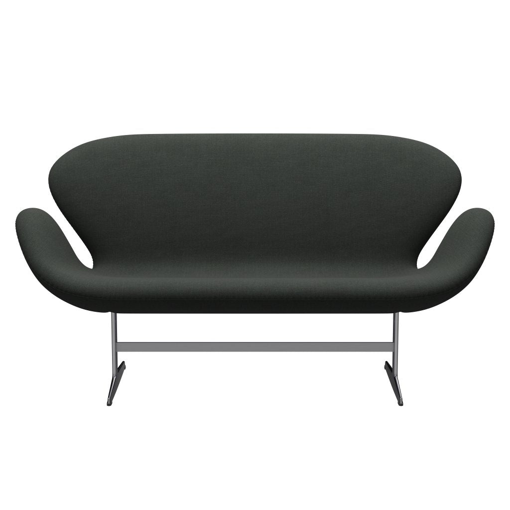 Fritz Hansen Svan soffa 2-sits, satin polerad aluminium/fiord svart multi