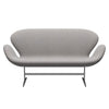 Fritz Hansen Svan soffa 2-sits, satin polerad aluminium/fiord sten/sten
