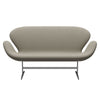 Fritz Hansen Svan soffa 2-sits, satin polerad aluminium/fiord ljus taupe