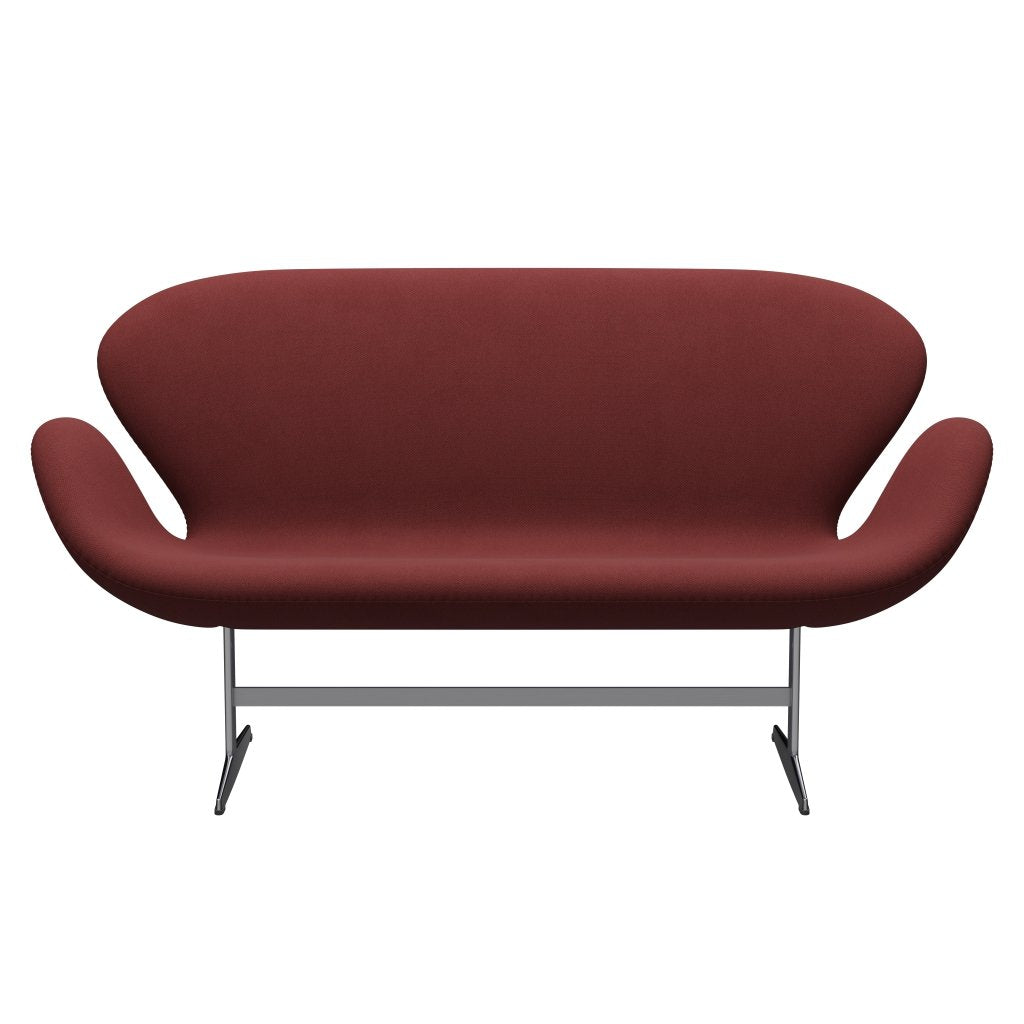 Fritz Hansen Svan soffa 2-sits, satinpolerad aluminium/fiord tegel/tegel