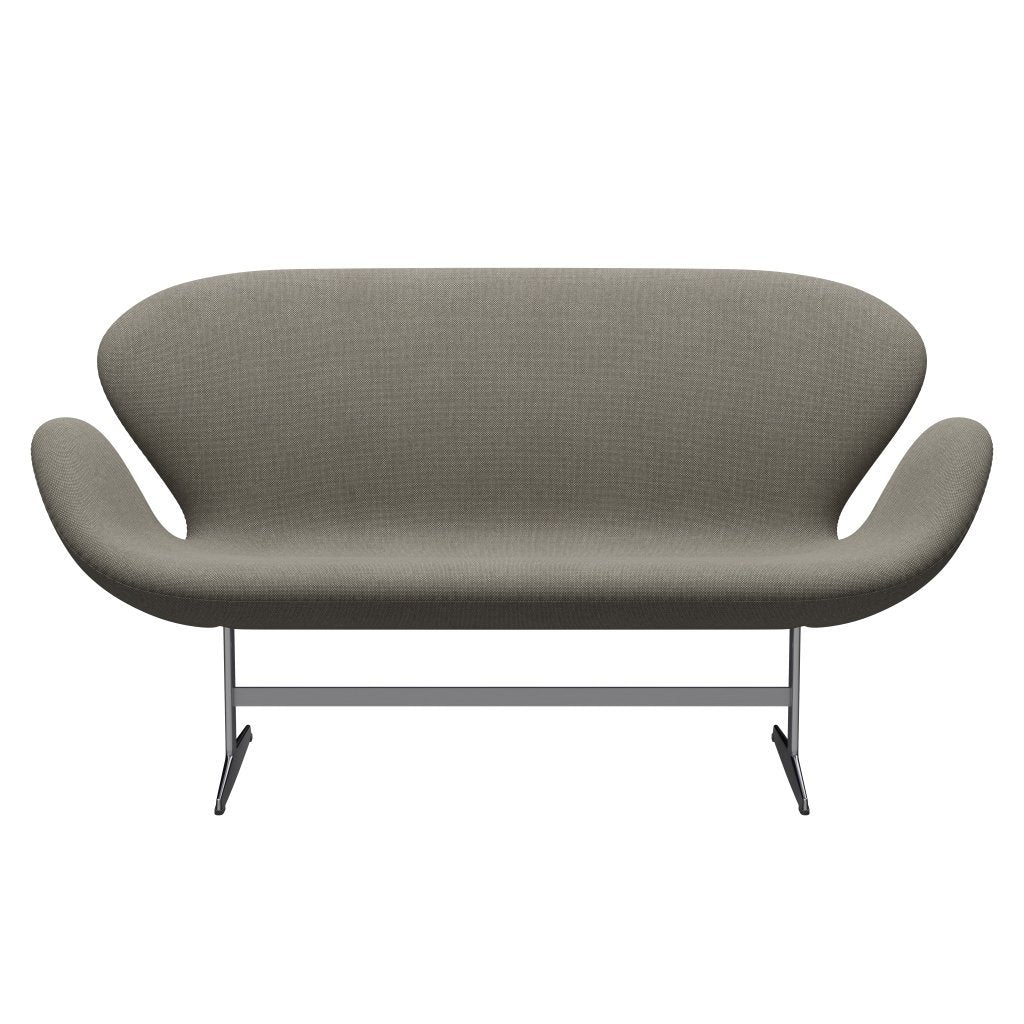 Fritz Hansen Svan soffa 2-sits, satinpolerad aluminium/hallingdal beige