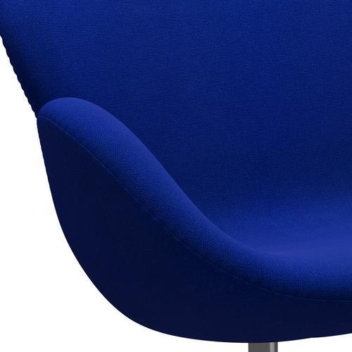 Fritz Hansen Svan soffa 2-sits, satin polerad aluminium/hallingdal blå