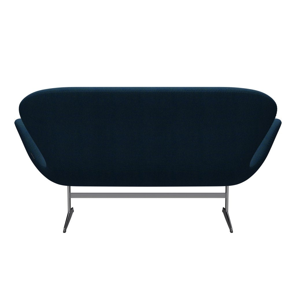 Fritz Hansen Svan soffa 2-sits, satin polerad aluminium/hallingdal blå/grön