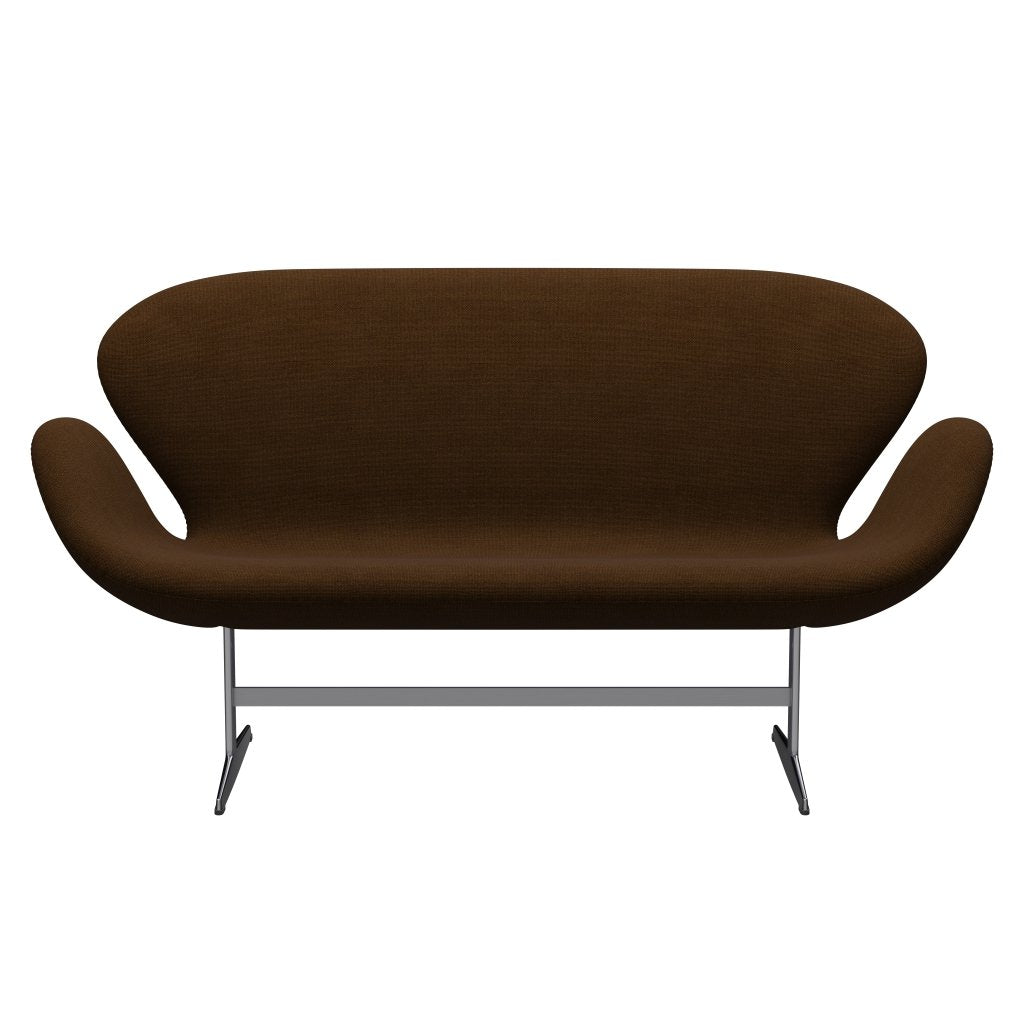 Fritz Hansen Svan soffa 2-person, satin polerad aluminium/hallingdal brun