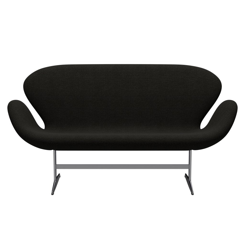 Fritz Hansen Svan soffa 2-person, satin polerad aluminium/hallingdal brun/mörkgrå