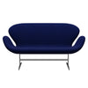 Fritz Hansen Svan soffa 2-sits, satin polerad aluminium/hallingdal mörkblå