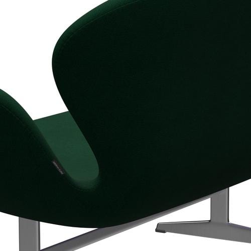 Fritz Hansen Svan soffa 2-sits, satin polerad aluminium/hallingdal glasgrönt
