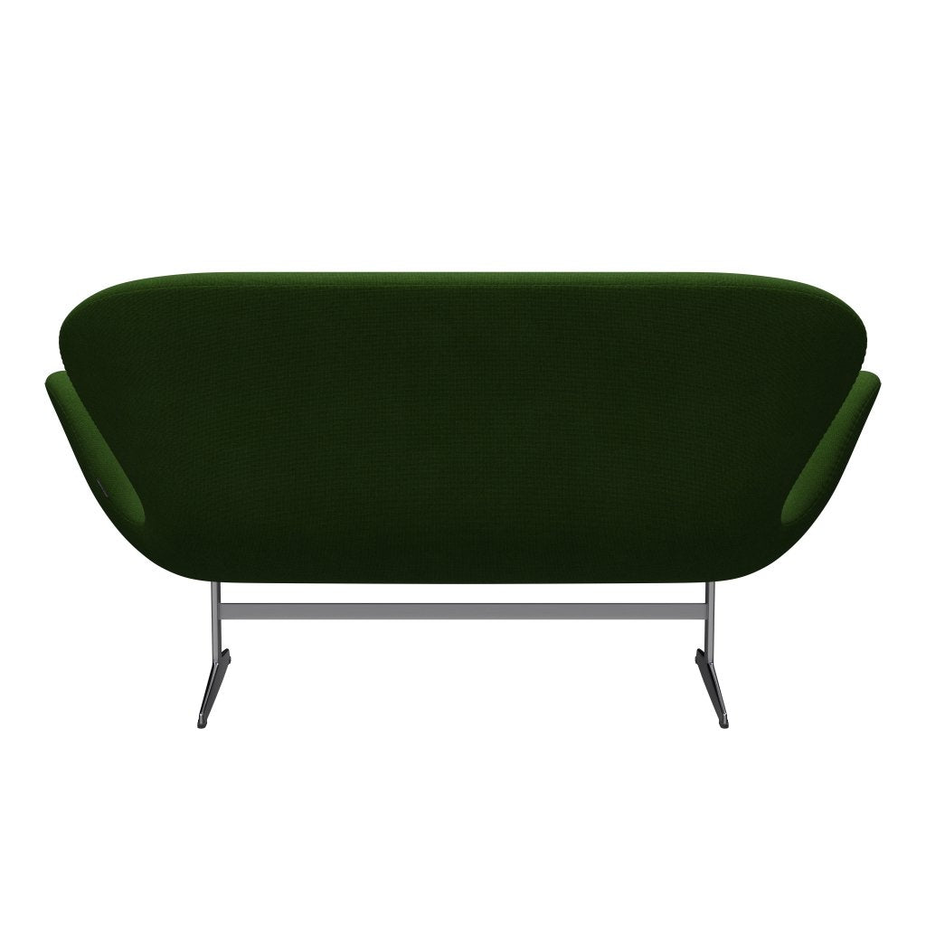 Fritz Hansen Svan soffa 2-sits, satin polerad aluminium/hallingdal gräsgrön