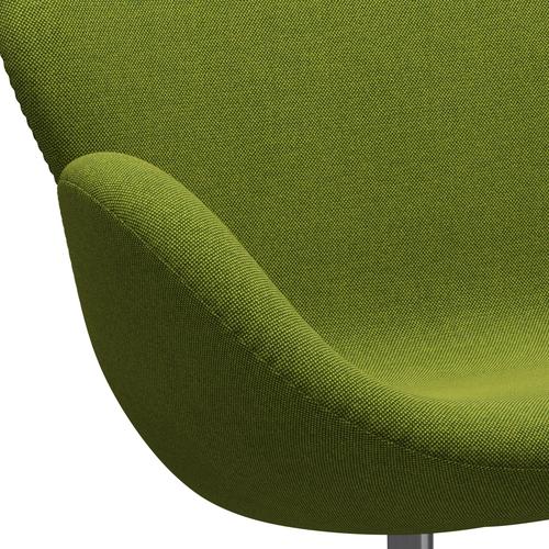 Fritz Hansen Svan soffa 2-sits, satin polerad aluminium/hallingdal grön