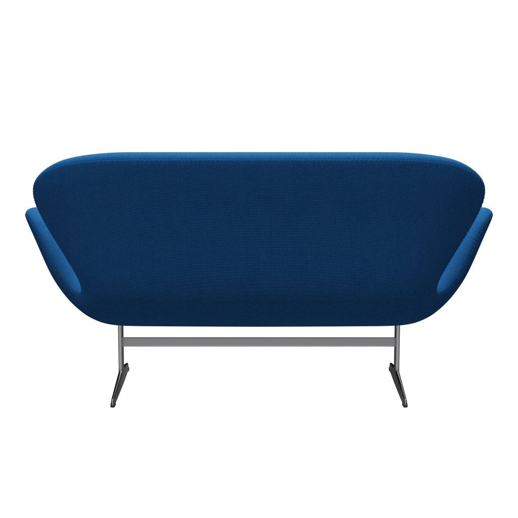 Fritz Hansen Svan soffa 2-sits, satin polerad aluminium/hallingdal ljusblå