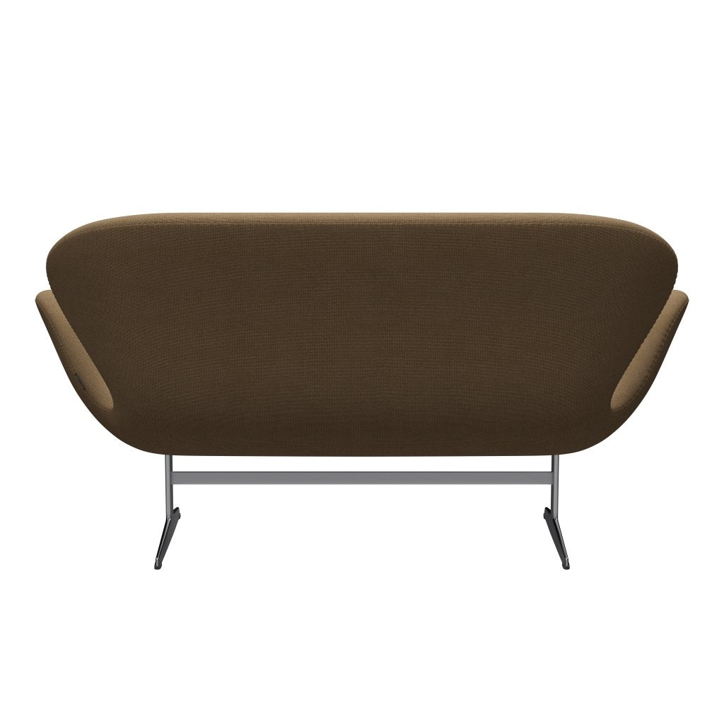 Fritz Hansen Svan soffa 2-sits, satin polerad aluminium/hallingdal ljusgråbrun