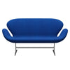 Fritz Hansen Svan soffa 2-sits, satin polerad aluminium/hallingdal korallblå