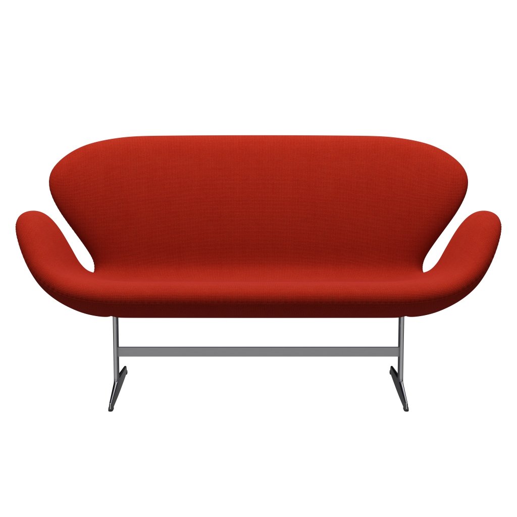 Fritz Hansen Svan soffa 2-person, satin polerad aluminium/hallingdal orange (600)
