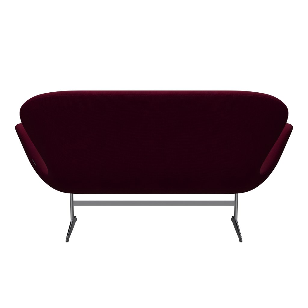 Fritz Hansen Svan soffa 2-sits, satin polerad aluminium/hallingdal mörkrosa