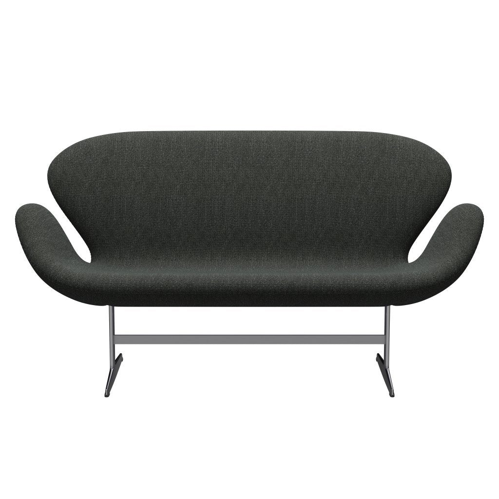 Fritz Hansen Svan soffa 2-person, satin polerad aluminium/hallingdal svart/grå (368)