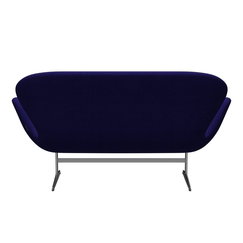 Fritz Hansen Svan soffa 2-sits, satin polerad aluminium/hallingdal mörk lila