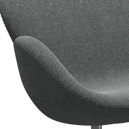 Fritz Hansen Svan soffa 2-sits, satin polerad aluminium/hallingdal vit svart