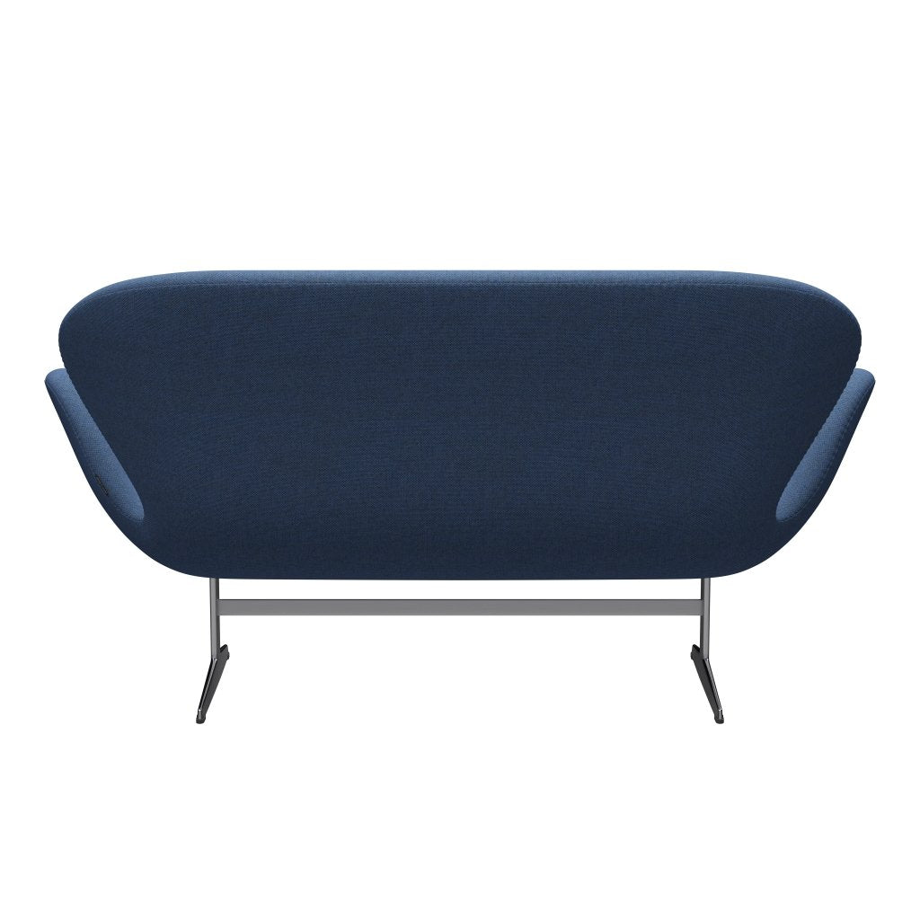 Fritz Hansen Svan soffa 2-person, satin polerad aluminium/omull blå/naturlig