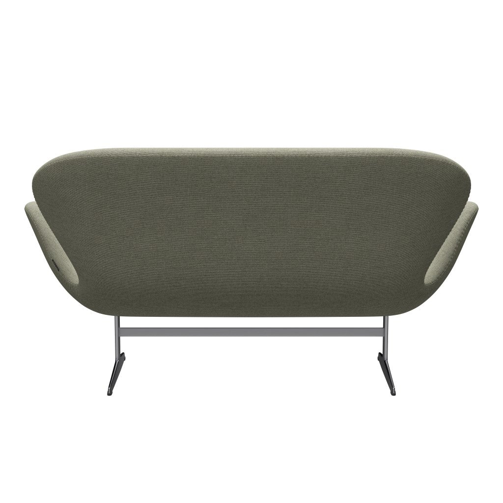Fritz Hansen Svan soffa 2-person, satin polerad aluminium/omull äggvit/naturlig