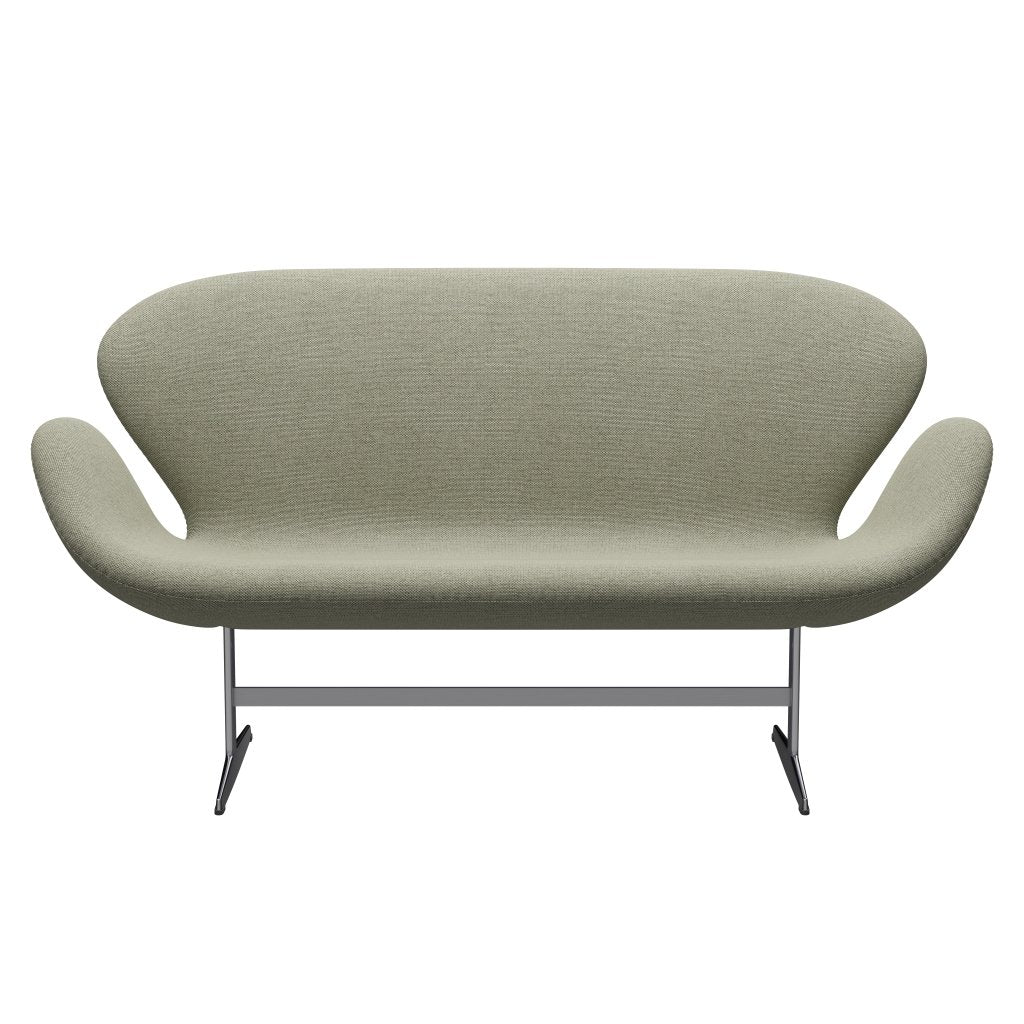 Fritz Hansen Svan soffa 2-person, satin polerad aluminium/omull äggvit/naturlig