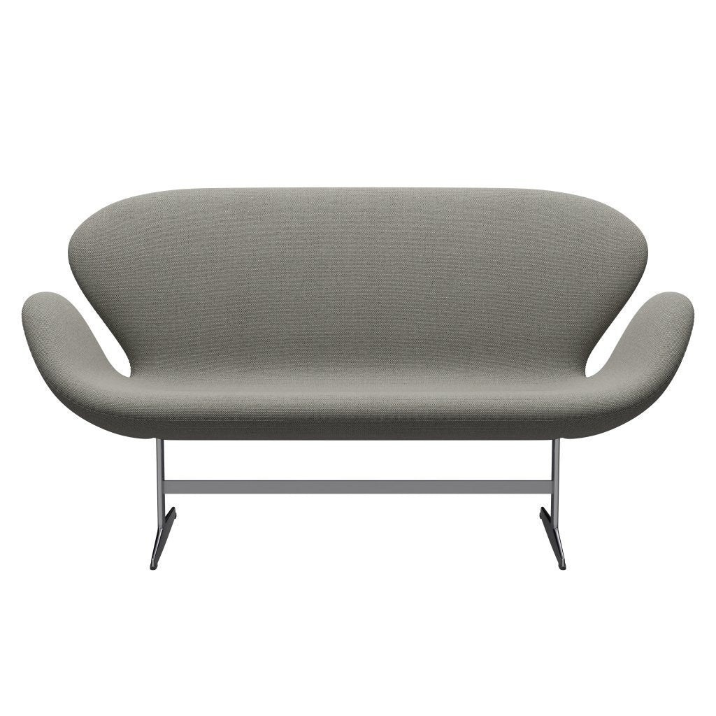 Fritz Hansen Svan soffa 2-person, satin polerad aluminium/omull grå vit/naturlig