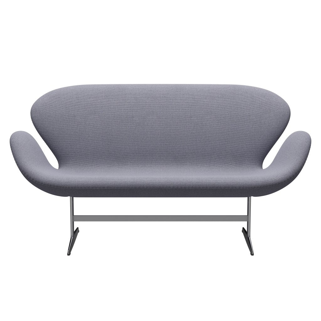 Fritz Hansen Svan soffa 2-person, satin polerad aluminium/omull lavendel/naturlig