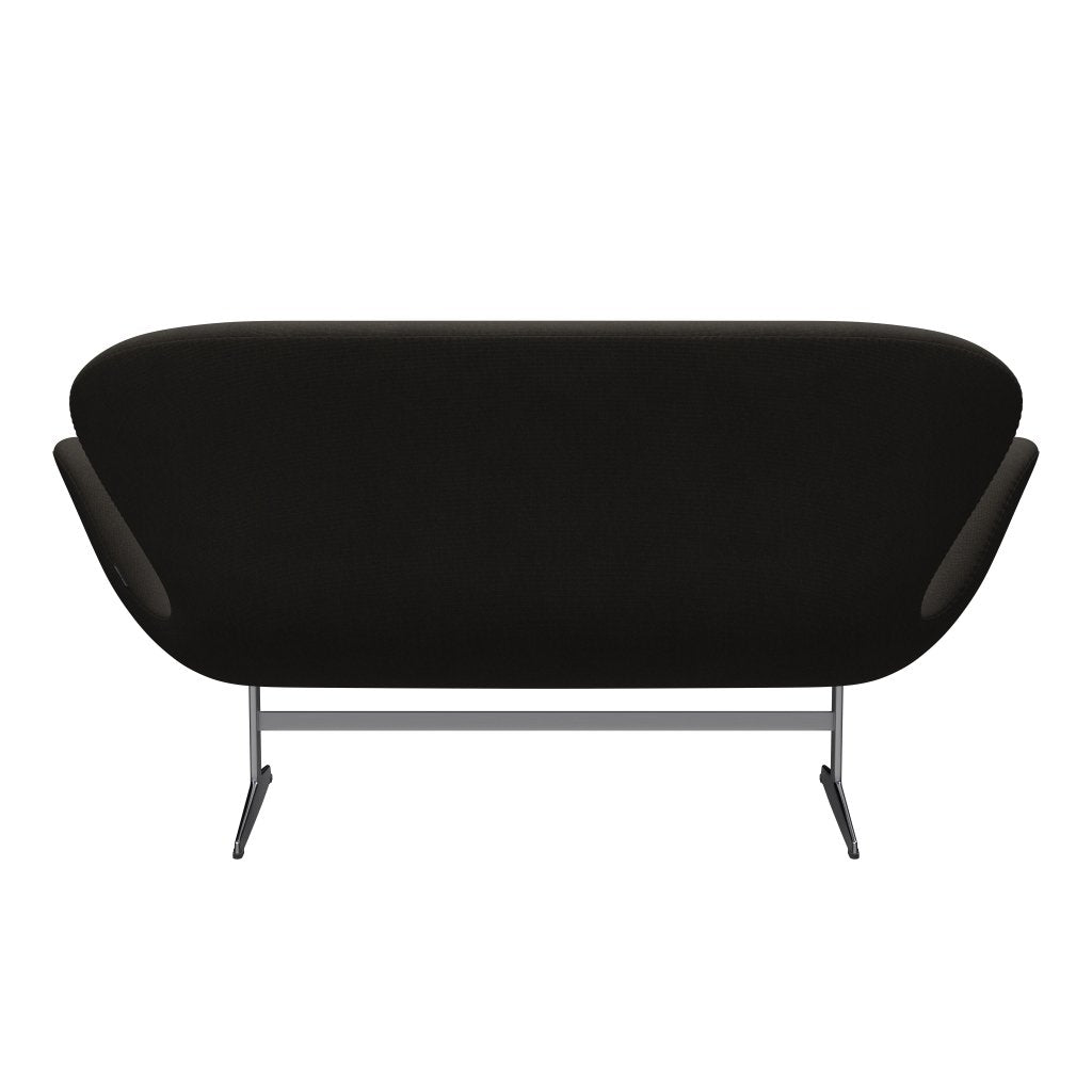 Fritz Hansen Svan soffa 2-sits, satin polerad aluminium/stålbrun