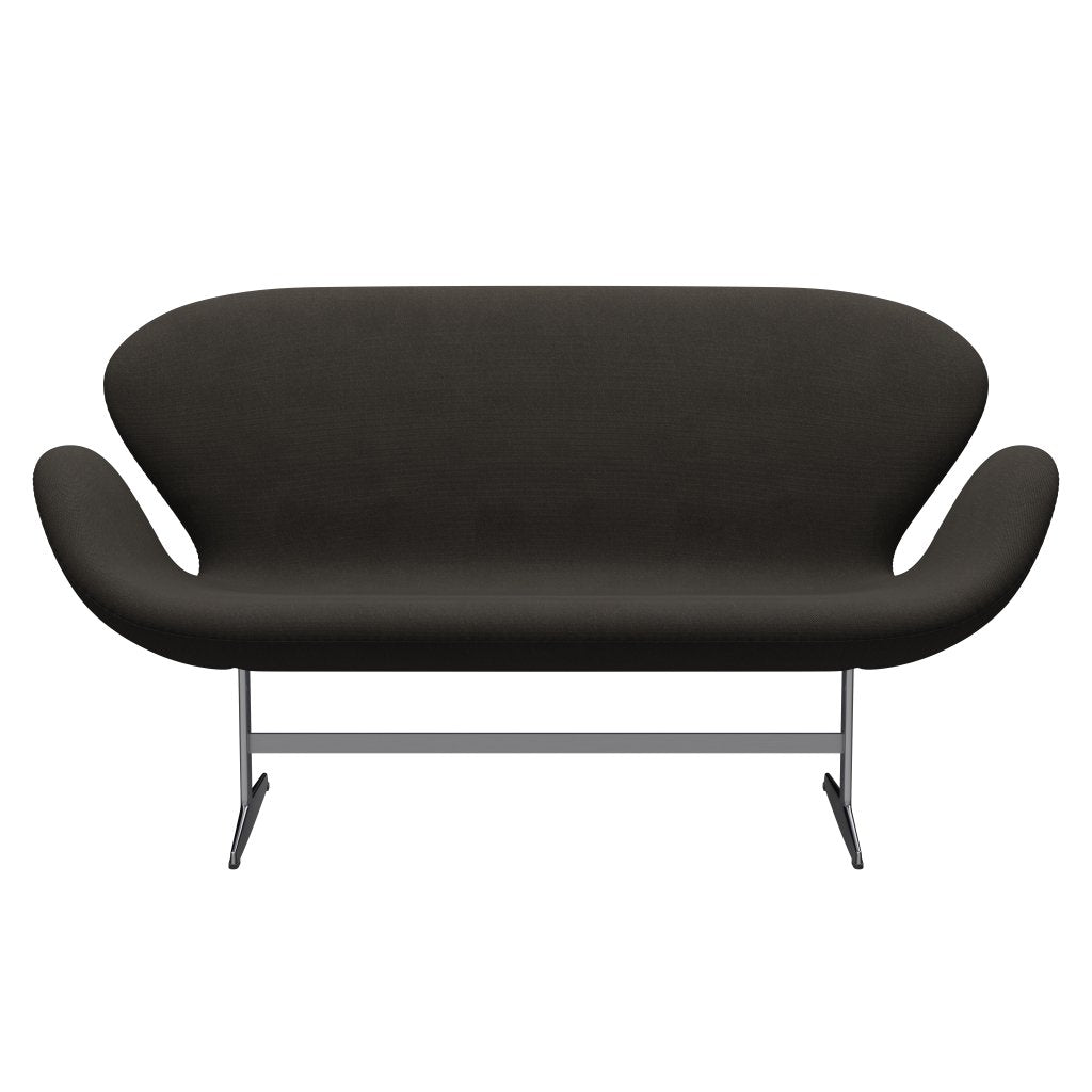 Fritz Hansen Svan soffa 2-sits, satin polerad aluminium/stålbrun