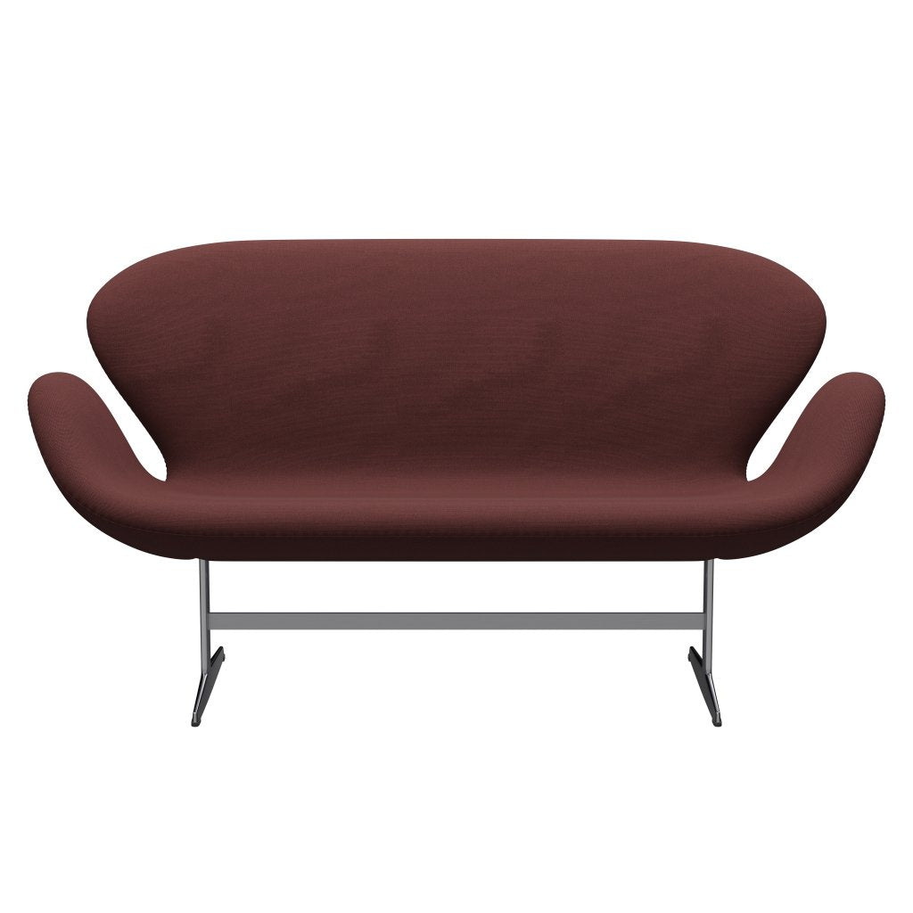 Fritz Hansen Svan soffa 2-person, satin polerad aluminium/stålcut mörkbrun (655)