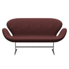 Fritz Hansen Svan soffa 2-person, satin polerad aluminium/stålcut mörkbrun (655)