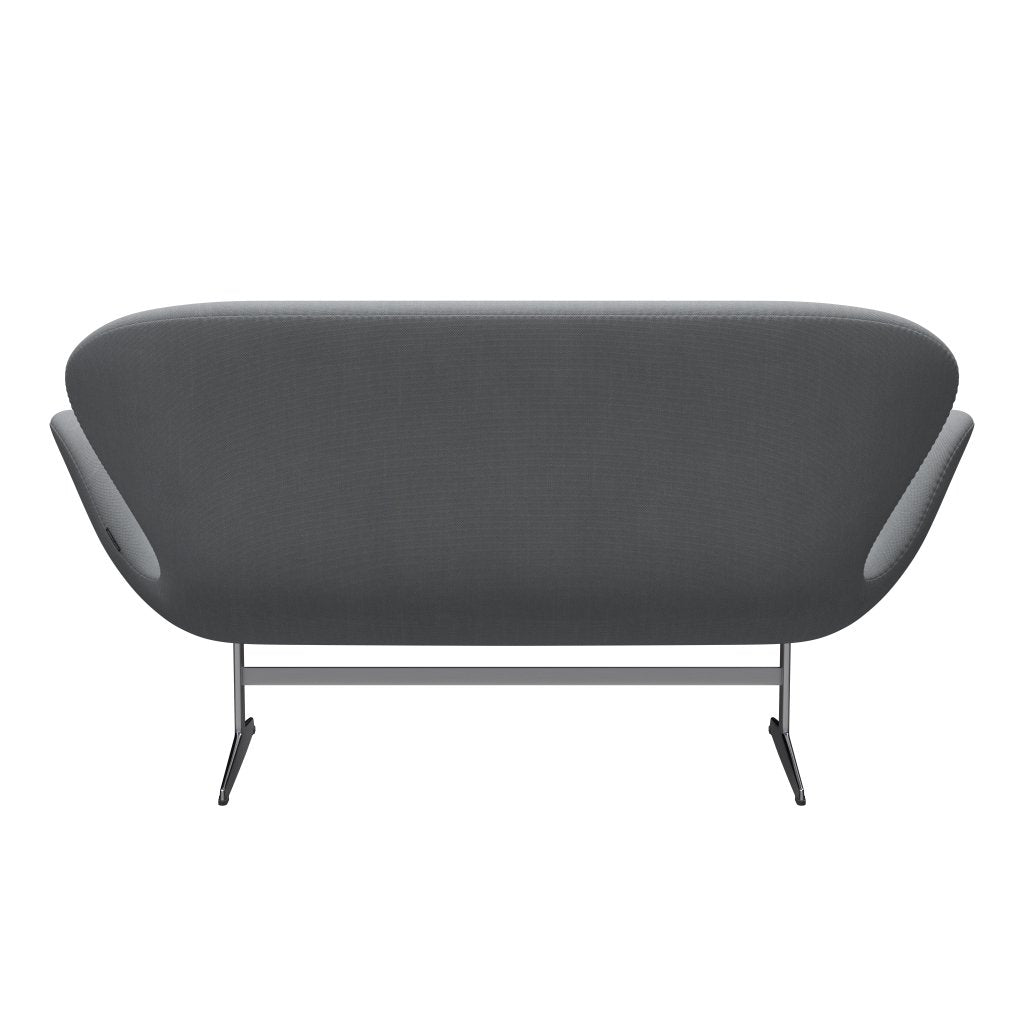 Fritz Hansen Svan soffa 2-sits, satinpolerad aluminium/stålcut ljusgrå