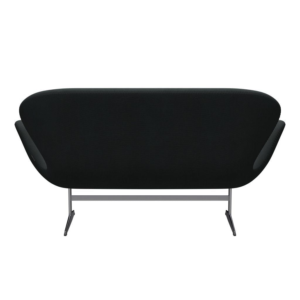 Fritz Hansen Svan soffa 2-sits, satinpolerad aluminium/stålkolkol