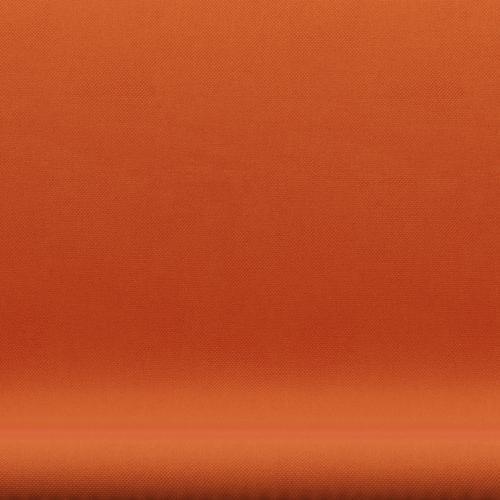 Fritz Hansen Svanesofa 2-Personers, Satinpoleret Aluminium/Steelcut Mørk Orange