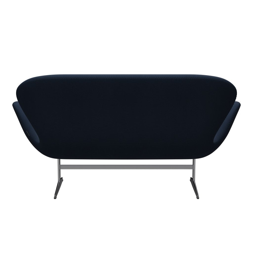 Fritz Hansen Svan soffa 2-person, satin polerad aluminium/stålcut mörk havblå