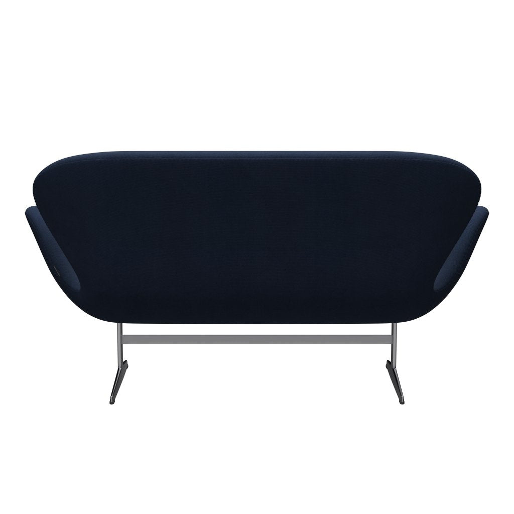 Fritz Hansen Svan soffa 2-sits, satin polerad aluminium/steelcut kungblå