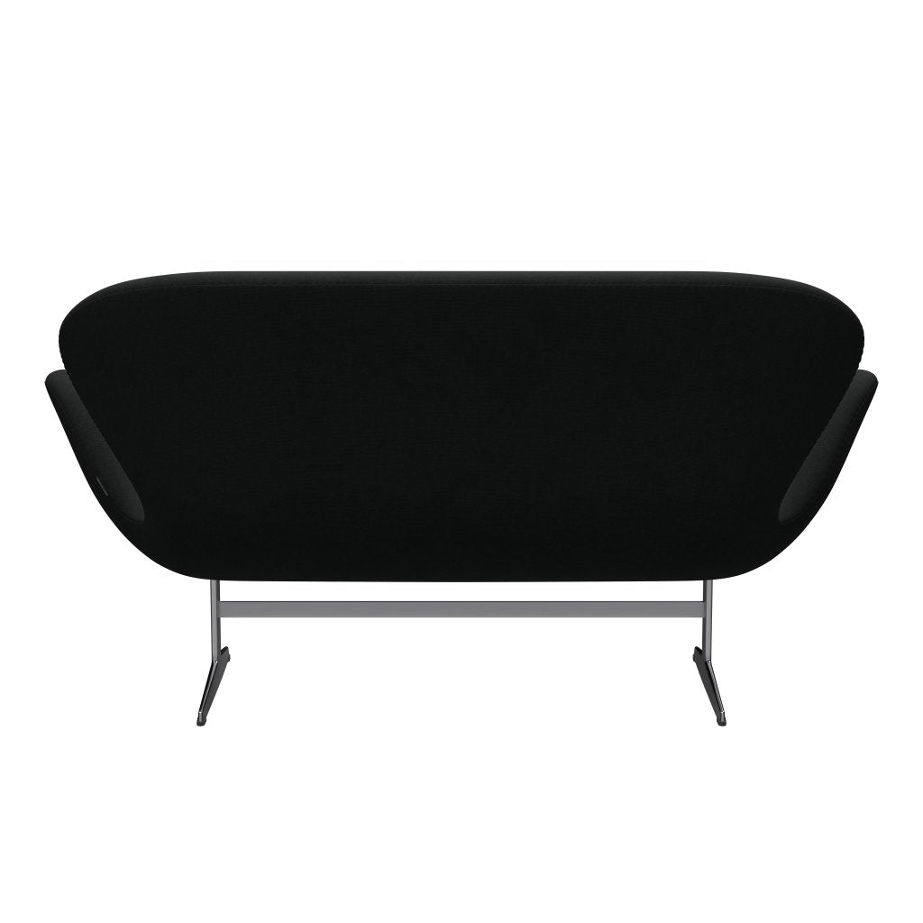 Fritz Hansen Svan soffa 2-sits, satin polerad aluminium/stålkut svart