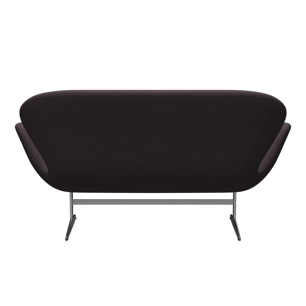 Fritz Hansen Svan soffa 2-sits, satin polerad aluminium/stålcut trio brun