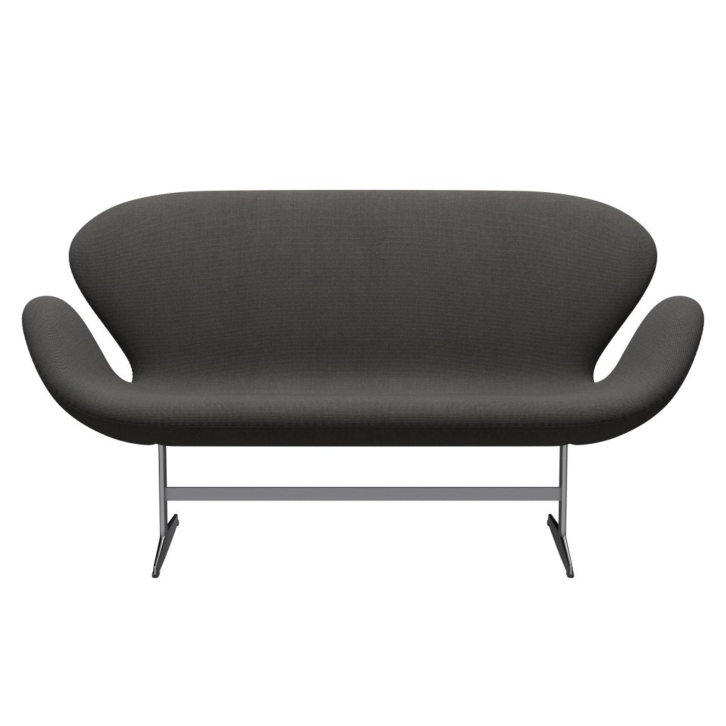 Fritz Hansen Svan soffa 2-person, satin polerad aluminium/steelcut trio mörkgrå