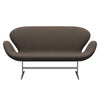 Fritz Hansen Svan soffa 2-person, satin polerad aluminium/stålcut trio grå/brun