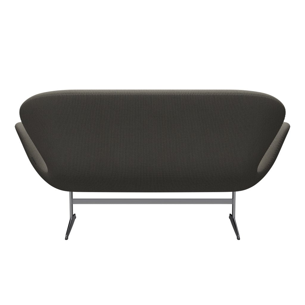 Fritz Hansen Svan soffa 2-person, satinpolerad aluminium/stålcuttrio ljusgråbrun