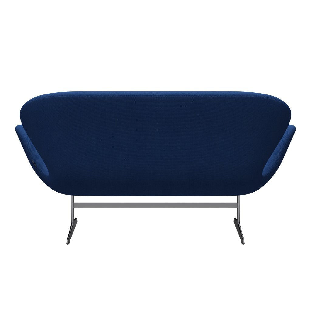 Fritz Hansen Svan soffa 2-person, satin polerad aluminium/steelcut trio koboltblå