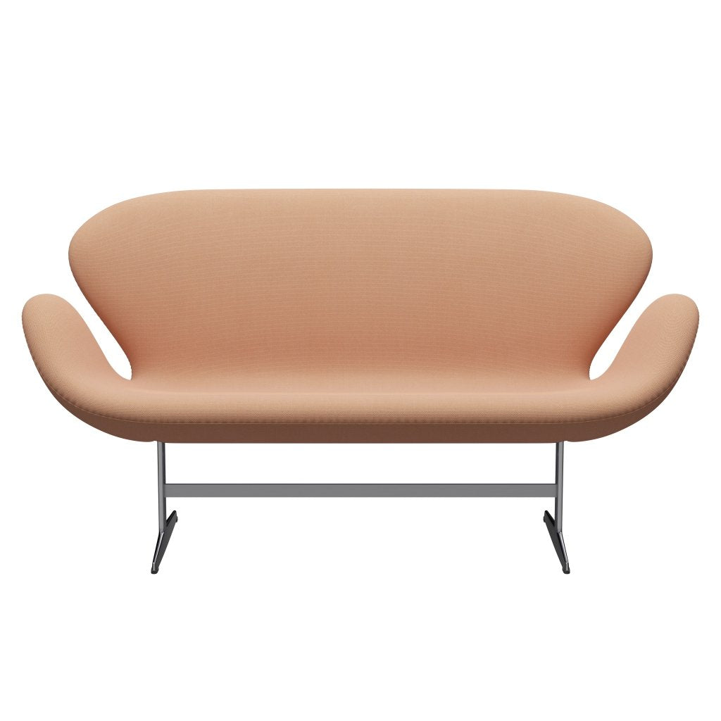 Fritz Hansen Svan soffa 2-sits, satin polerad aluminium/steelcut trio naken
