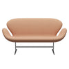 Fritz Hansen Svan soffa 2-sits, satin polerad aluminium/steelcut trio naken