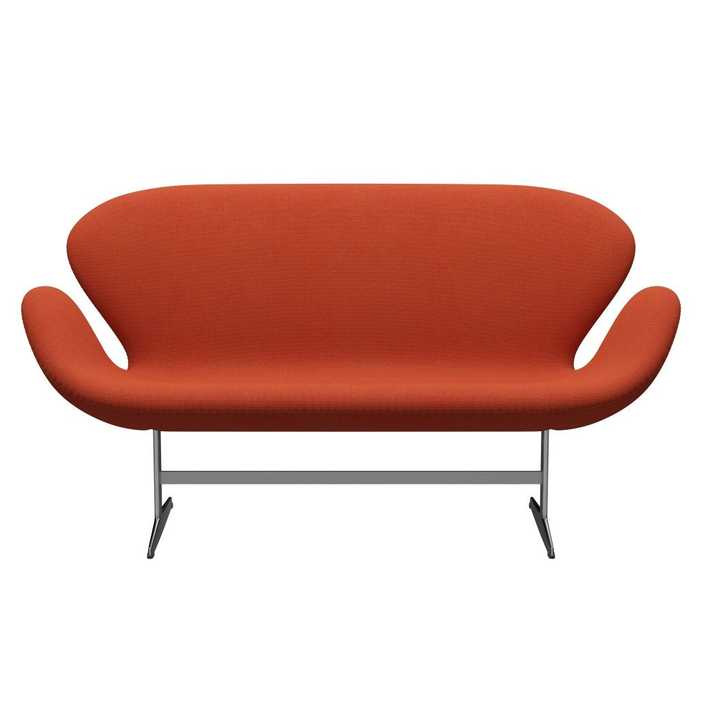 Fritz Hansen Svan soffa 2-sits, satin polerad aluminium/stålcut trio orange