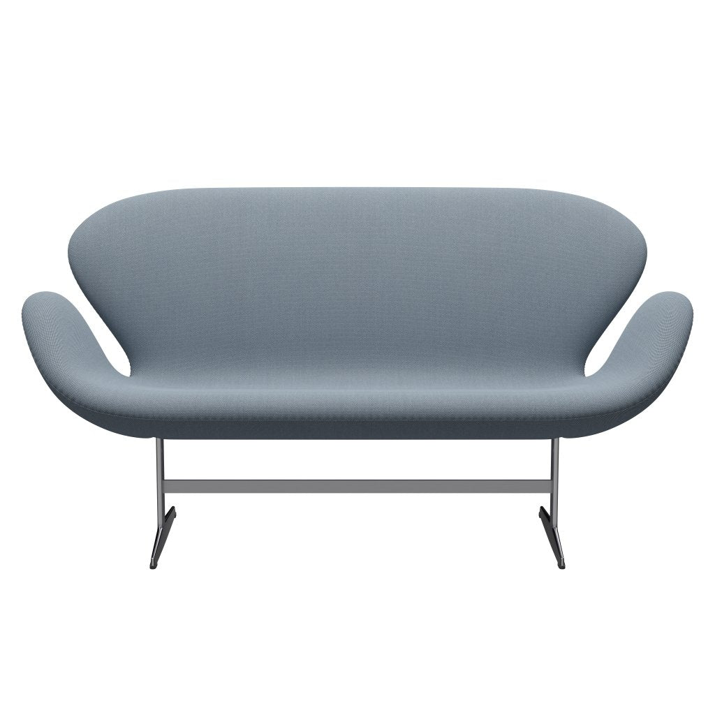 Fritz Hansen Svan soffa 2-person, satin polerad aluminium/steelcut trio pastellblå