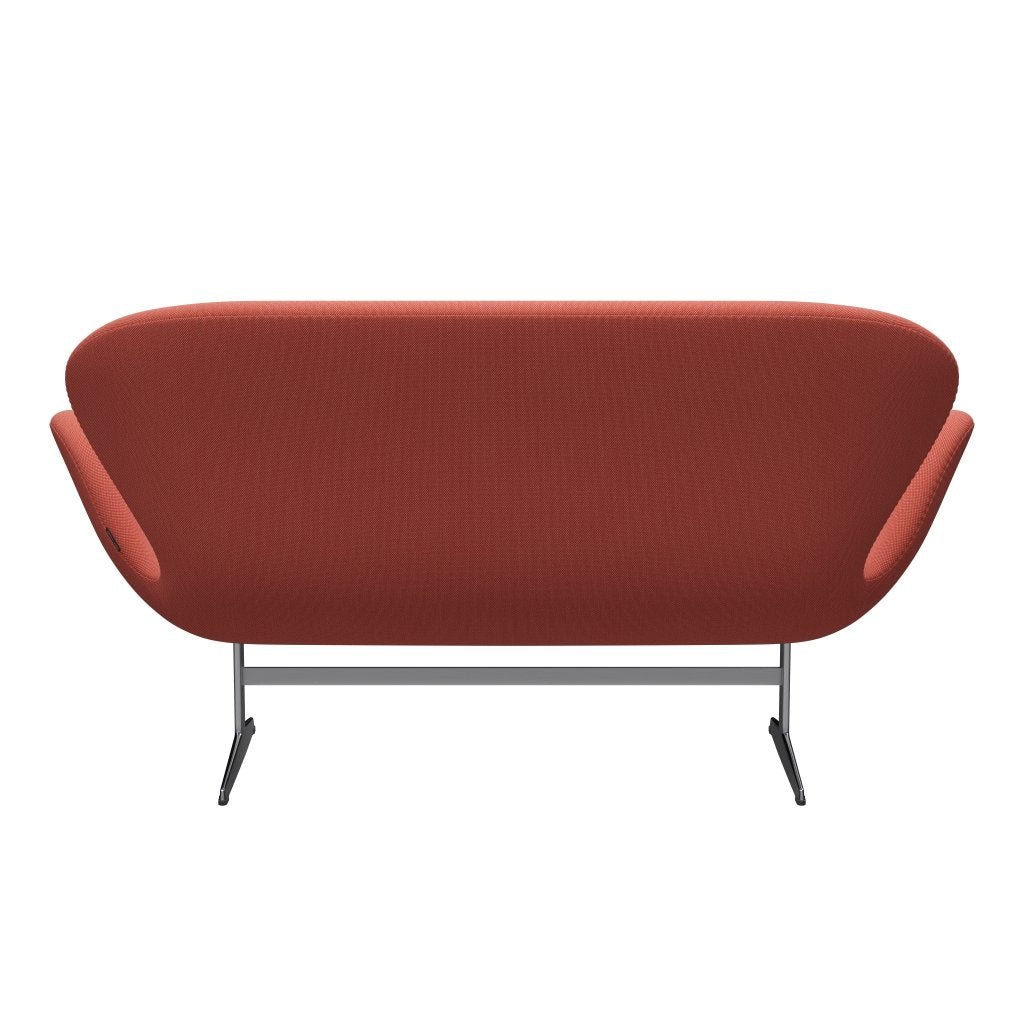 Fritz Hansen Svan soffa 2-person, satin polerad aluminium/stålcuttrio rosa/orange